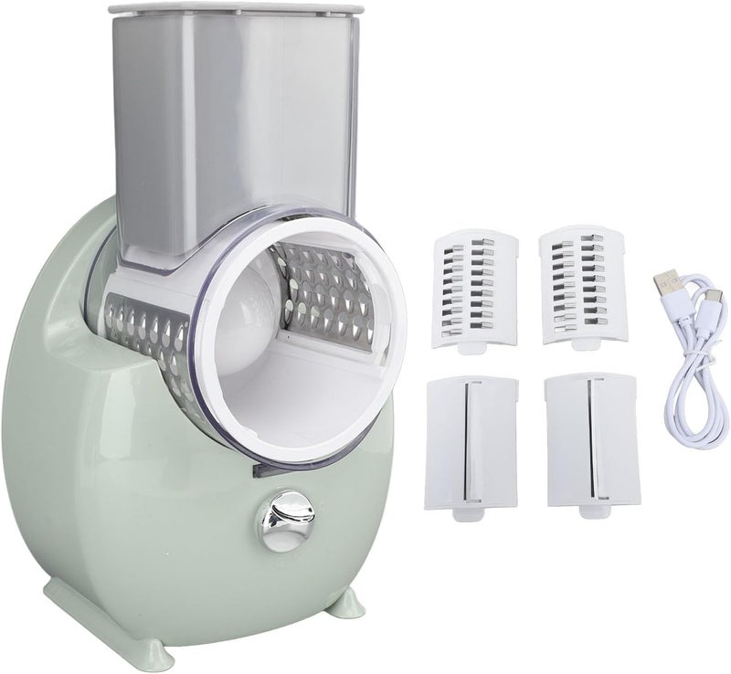 HEEPDD Electric Vegetable Shredder, Rechargeable Multifunctional Cutter, Chops and Shreds, Portable and Efficient for Kitchen (Green) - Image 1