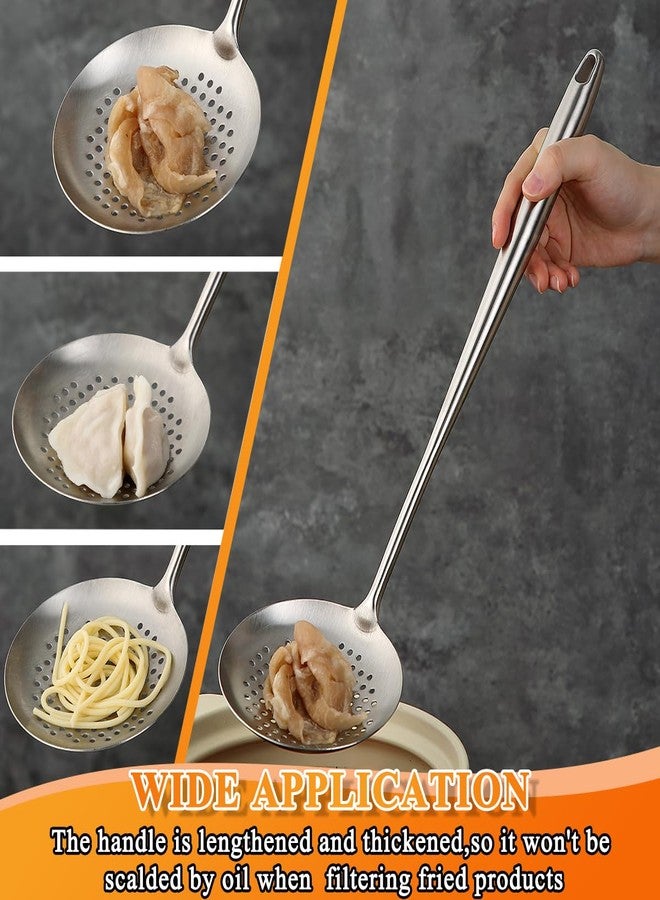 ReaNea Kitchen Skimmer - Slotted Spoon for Straining, Stainless Steel Spider Strainer Skimmer Ladle for Cooking and Frying, Kitchen Utensils Pasta Spoon - Image 4