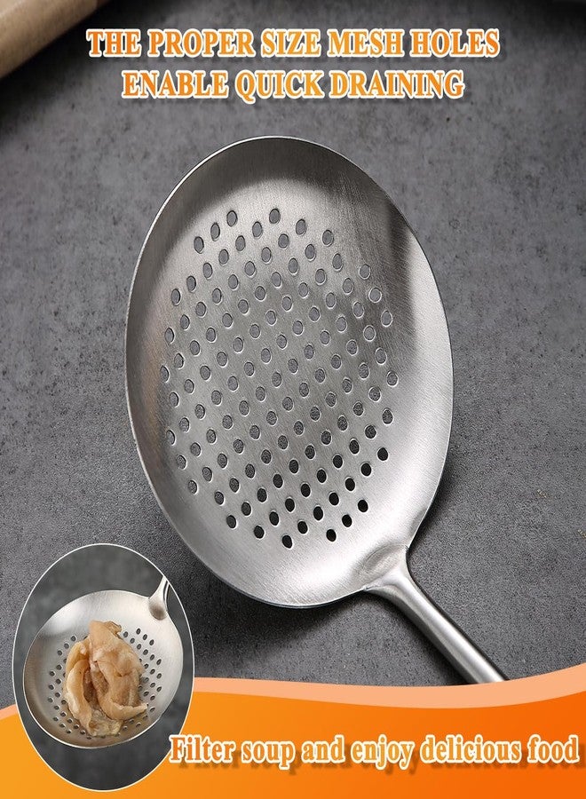 ReaNea Kitchen Skimmer - Slotted Spoon for Straining, Stainless Steel Spider Strainer Skimmer Ladle for Cooking and Frying, Kitchen Utensils Pasta Spoon - Image 5