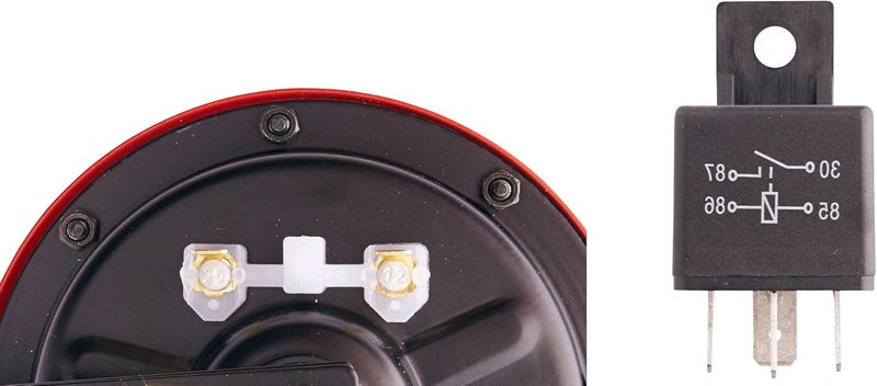 HELLA 003399801 Supertone 12V High Tone/Low Tone Twin Horn Kit with Red Protective Grill, 2 Horns Wide range compatible material - Image 5