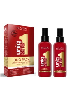 Revlon Professional UniqOne Leave In Conditioner Classic Duo Pack Gifts For Women Men Hair Treatment For Shine And Frizz Control 2 x 150ml  - Image 1