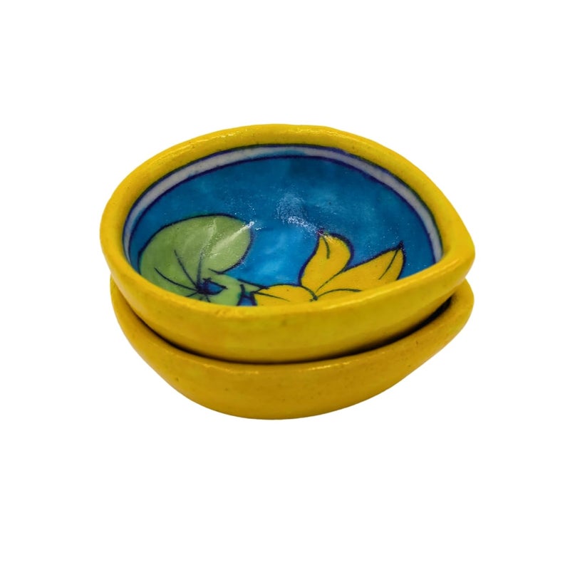 Natriel Handmade Blue Pottery Diya Diyas Earthen Assorted Colorful Diwali Decoration Puja Handpainted Home Indoor Outdoor Design Handmade Mix Color Design11 - Image 3