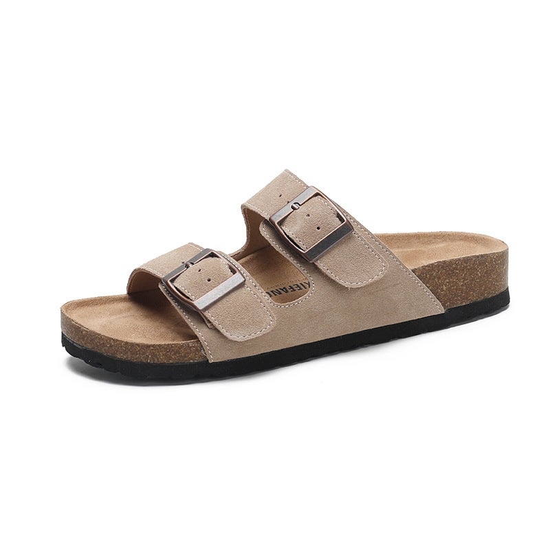 Spot [] Birkenstock Shoes Women Summer Wear Fashion Sandals With Leather Birkenstock Slippers - Image 1