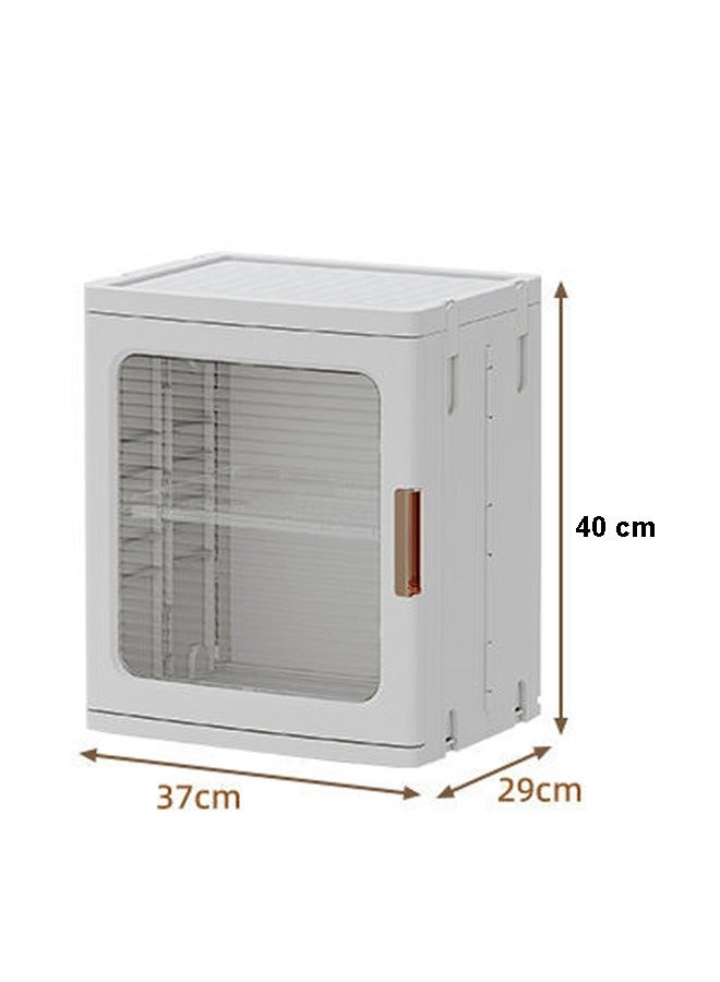keke Single Layer Clear Folding Storage Boxes with Wheels - Image 2