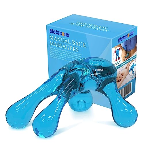 Melonsun Palm Massage Tool - Easier Grip Massage Handheld Tool, Four-Point Massage Tool, for Deep Tissue Pain Relief (Blue) - Image 1