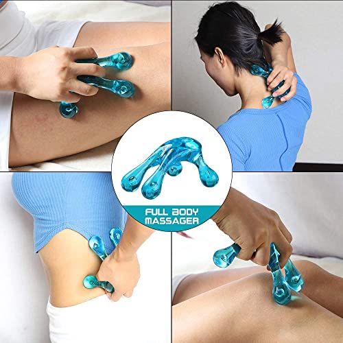 Melonsun Palm Massage Tool - Easier Grip Massage Handheld Tool, Four-Point Massage Tool, for Deep Tissue Pain Relief (Blue) - Image 4