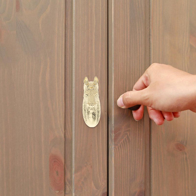 Vintage Zinc Alloy Brass Horse Head Cabinet Pulls Self Stick Drawer Handles for Furniture - Image 5
