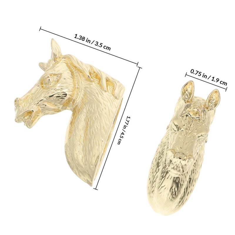Vintage Zinc Alloy Brass Horse Head Cabinet Pulls Self Stick Drawer Handles for Furniture - Image 3