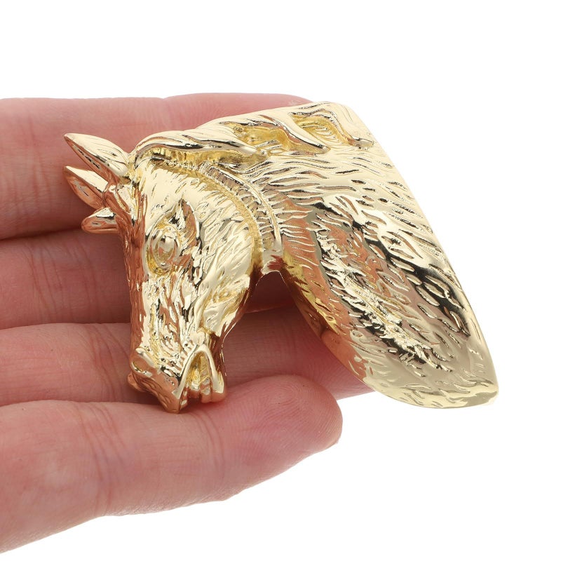 Vintage Zinc Alloy Brass Horse Head Cabinet Pulls Self Stick Drawer Handles for Furniture - Image 4