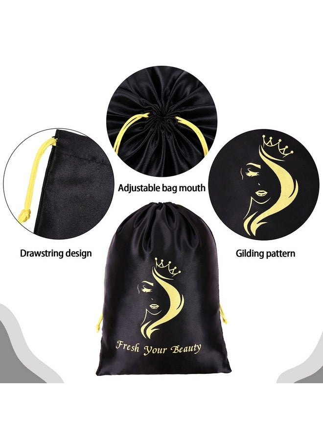 Silk Satin Bags Hair Packaging Bags For Bundles Soft Silk Satin Pouches With Drawstring Wigs Bags Hair Tools Storage Bags For Home And Salon Use (6 Pcs Black) - pzsku/Z115FC8890CF077716324Z/45/_/1696070265/b5e83451-fe34-44d8-bb17-94ae26e74895