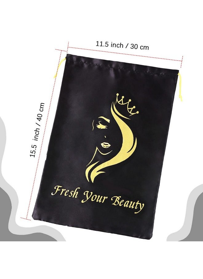 Silk Satin Bags Hair Packaging Bags For Bundles Soft Silk Satin Pouches With Drawstring Wigs Bags Hair Tools Storage Bags For Home And Salon Use (6 Pcs Black) - pzsku/Z115FC8890CF077716324Z/45/_/1696070281/b6e3b36e-761d-406f-bd4f-a0202cf97030