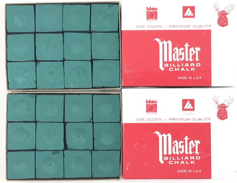 Made in the USA - 2 Boxes of Chalk - 24 Pieces for Pool Cues and Billiards Sticks Tips