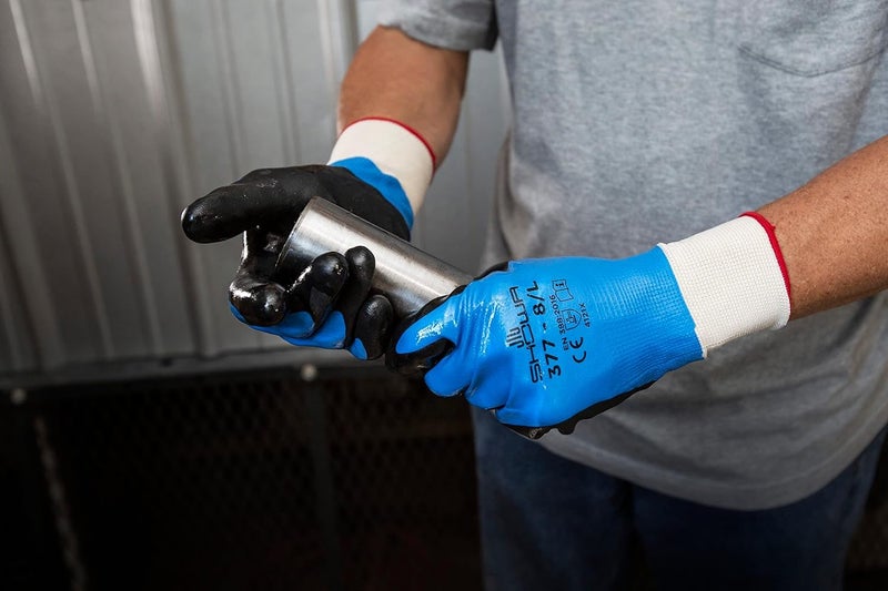 SHOWA 377 Nitrile/Nitrile Foam Fully Coated General Purpose Work Gloves with Poly/Nylon Liner, 13-Gauge, Large (12 Pair) - Image 5
