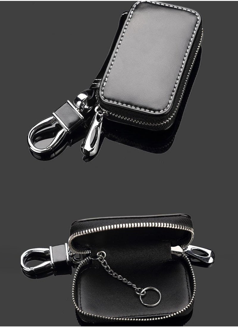 Leather Key Case for Honda, Portable Car Key Protector with Metal Hook, Fits Honda Models, Stylish and Durable
