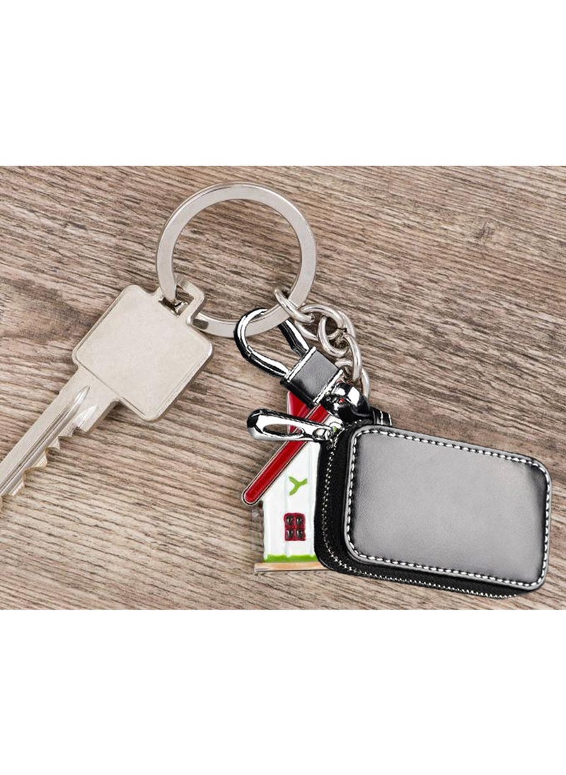 Leather Key Case for Honda, Portable Car Key Protector with Metal Hook, Fits Honda Models, Stylish and Durable