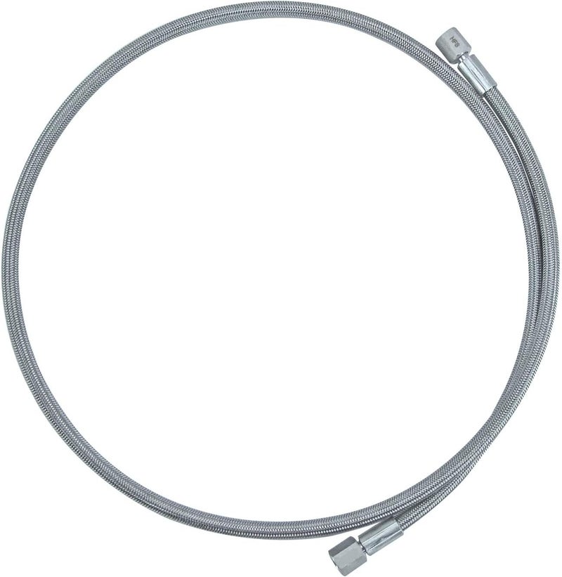 HFS (R) 1/4" Female SAE Stainless Steel Braided Hose 60" Length, w/PTFE Liner, 2000PSI (60 inch) - Image 1