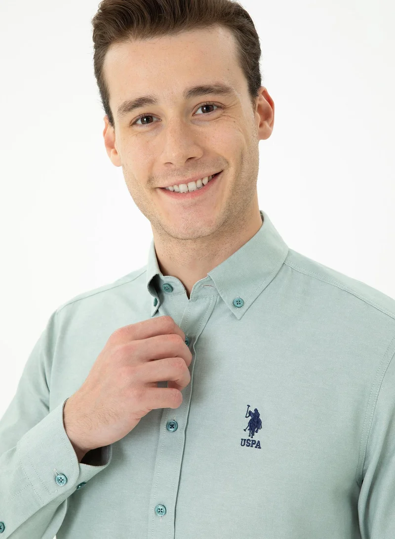 U.S. Polo Assn. Men's Embroidered Logo Regular Fit Button-Down Shirt