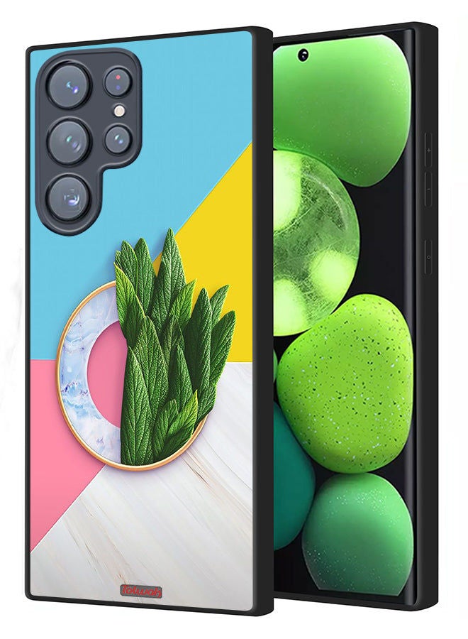 Tolwak Samsung Galaxy S22 Ultra 5G Protective Case Cover Leaves Abstract Pattern - Image 1
