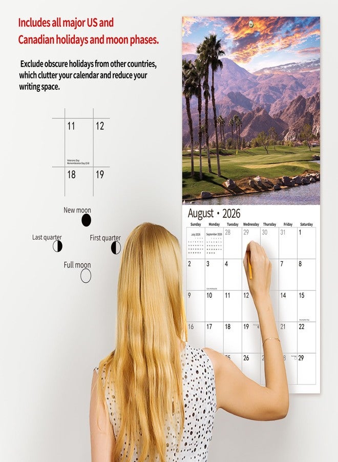 windrio 2026 Wall Calendar,Calendar 2026, November 2025 - December 2026, Wall Calendar Golf Courses, 12" x 24" Opened,Full Page Months Thick & Sturdy Paper for Gift Perfect Calendar Organizing & Planning - Image 5