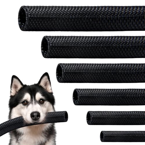 SKNONO Split Braided Sleeve Cable Management Wire Loom Cord Covers for HighTemperature Automotive Harness and Home Cable Management Cat Proof Cord Covers 12ft 12 inch SelfWrapping Tubing Cord Protector - Image 1