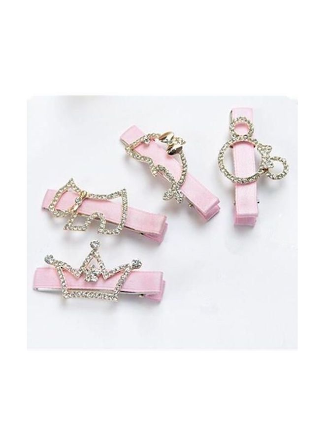 NIBEMINENT 4-Piece Ribbon Clips Pink