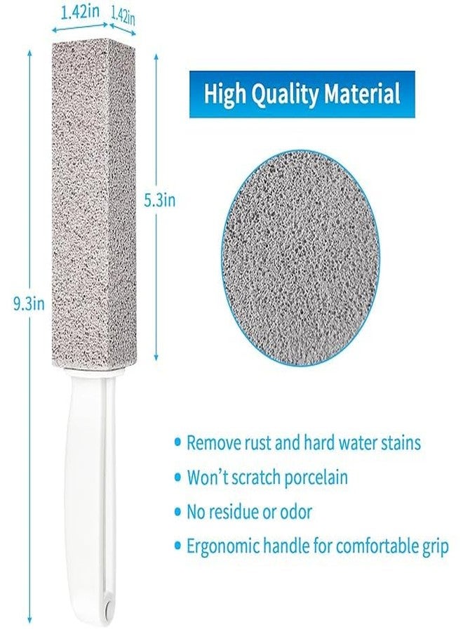 WEYPIX Pumice Stone Toilet Bowl Cleaner with Handle - Removes Hard Water Rings, Limescale, Rust, Calcium & Stains - Heavy Duty Pumice Stick for Bathroom, Tile, Bathtub & Kitchen Cleaning - 2 Pack - Image 2