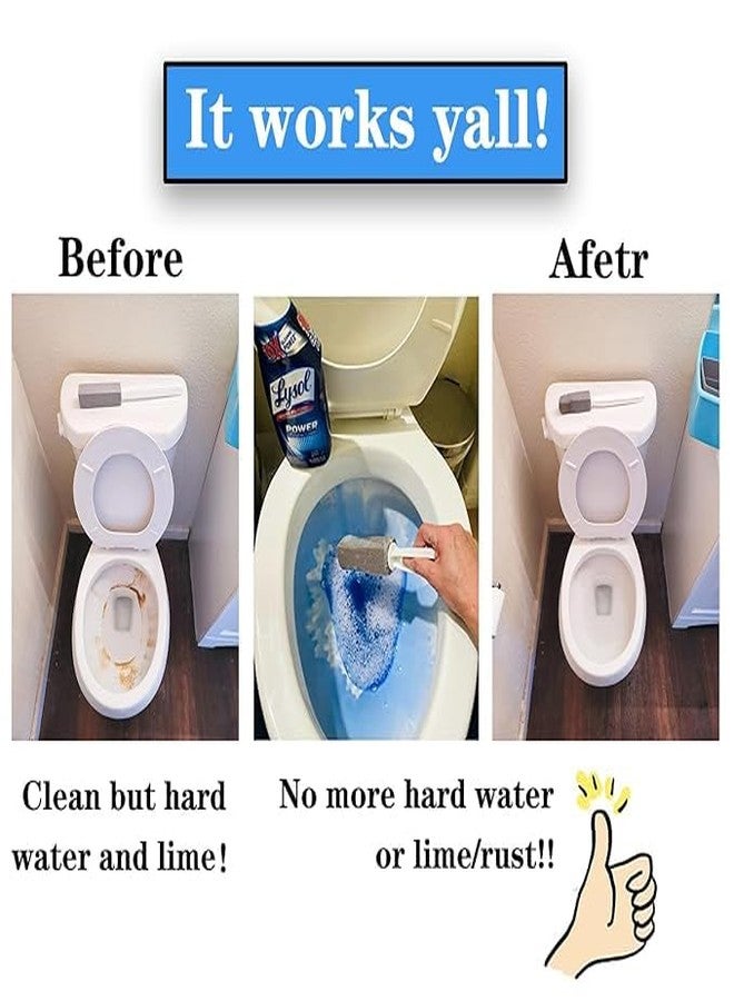 WEYPIX Pumice Stone Toilet Bowl Cleaner with Handle - Removes Hard Water Rings, Limescale, Rust, Calcium & Stains - Heavy Duty Pumice Stick for Bathroom, Tile, Bathtub & Kitchen Cleaning - 2 Pack - Image 3
