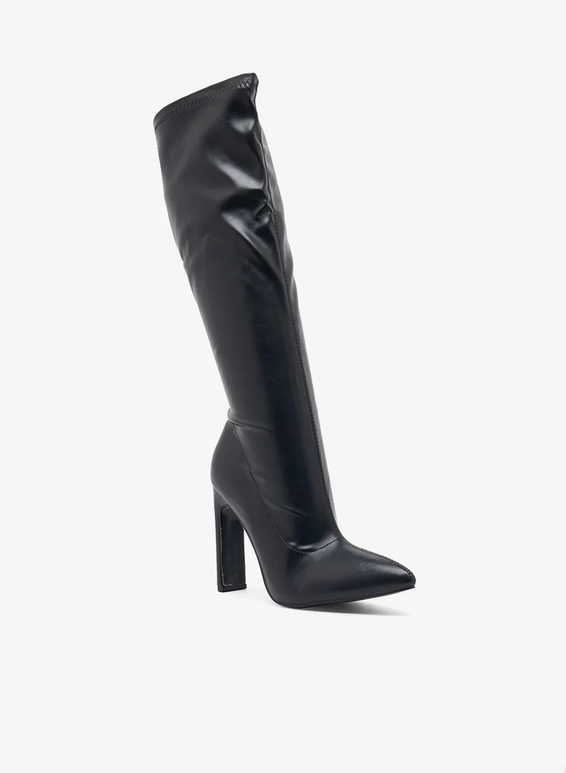 ELLA Pointed Toe Stiletto Heel Knee Boots