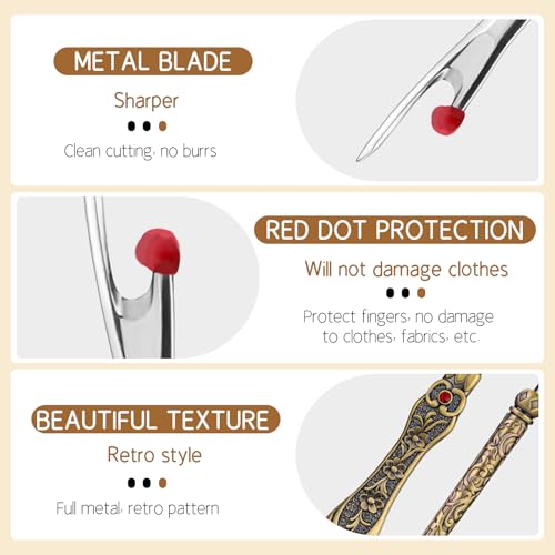 ZMAAGG Vintage Seam Rippers, Stitch Remover Tool, Thread Ripper, Metal Seam Rippers for Sewing Needle Work Hand Sewing Knitting Craft - Image 3