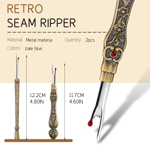 ZMAAGG Vintage Seam Rippers, Stitch Remover Tool, Thread Ripper, Metal Seam Rippers for Sewing Needle Work Hand Sewing Knitting Craft - Image 2