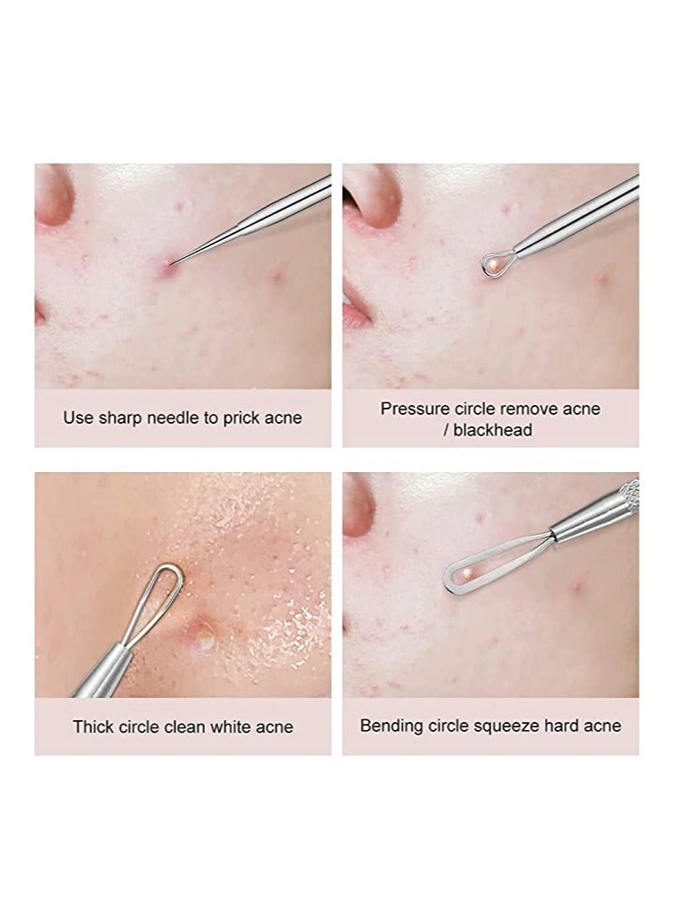 Stainless Steel Pimple Extractor Blackhead Removal Tool Risk Free Treatment for Blemish,Whitehead Popping - Image 2