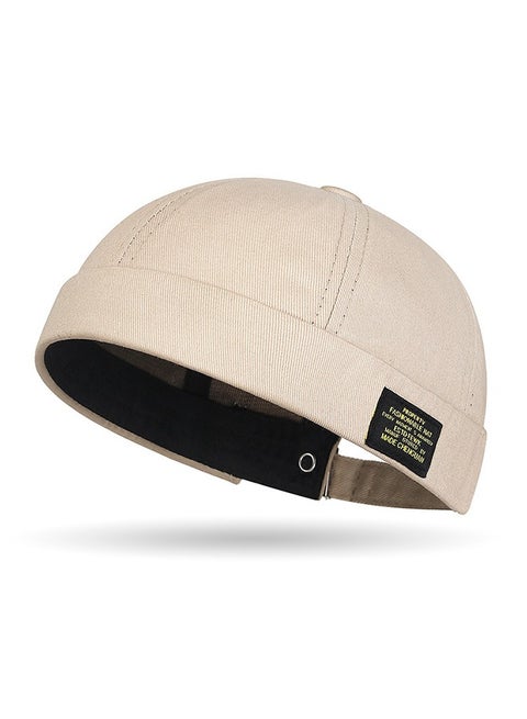 Versatile melon skin hat beanieless, Beige