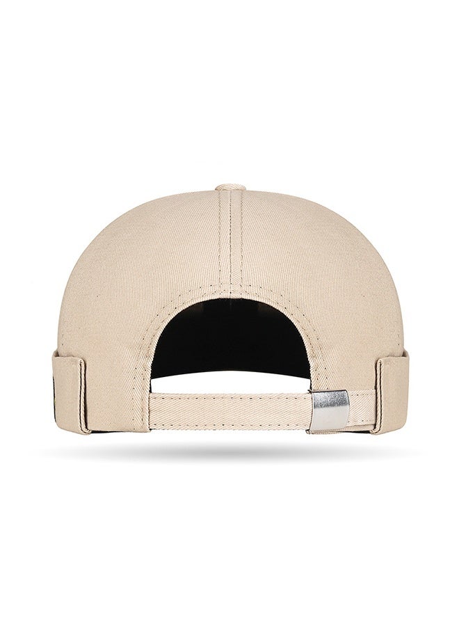 Versatile melon skin hat beanieless, Beige - Image 4