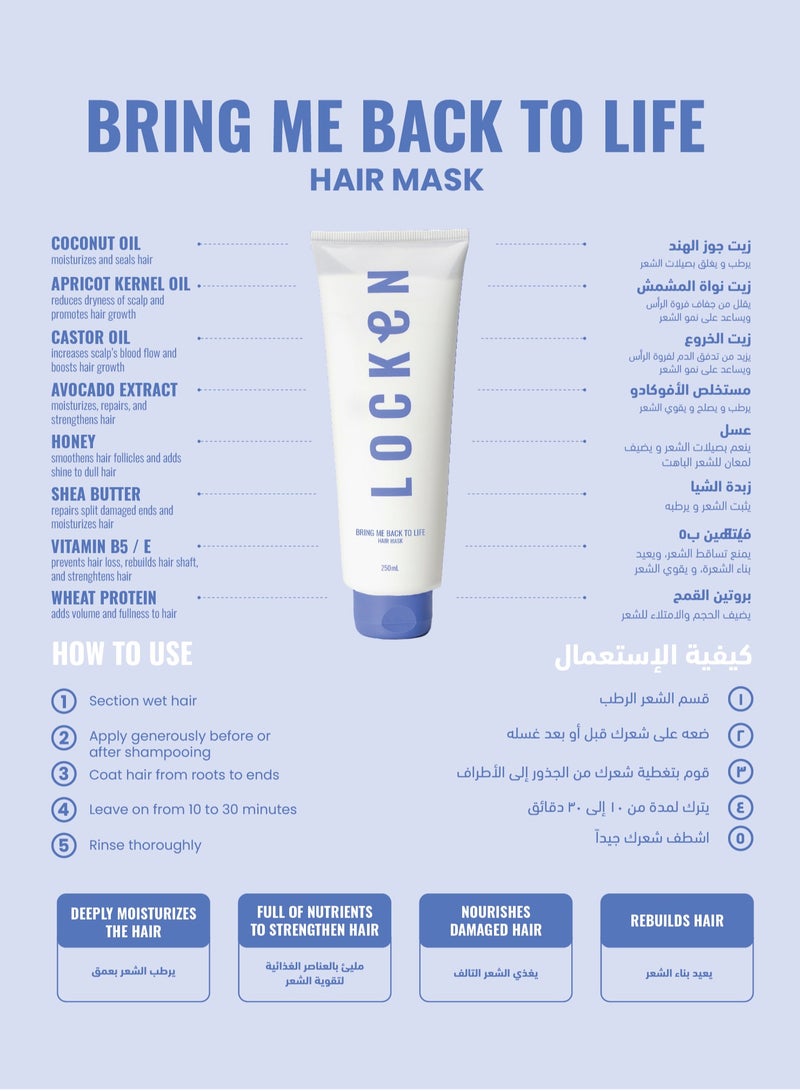 LOCKEN HAIR MASK – Deeply Conditions, Repairs & Softens Hair (250ml)  - Image 5