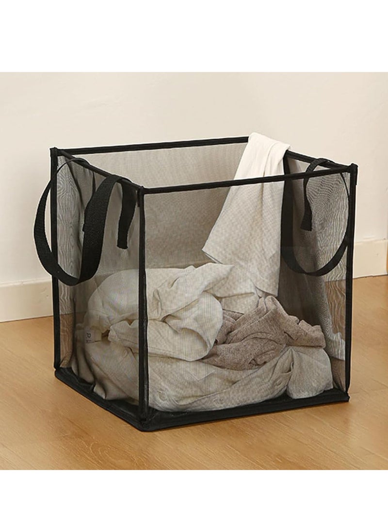 TYCOM Popup Laundry bags Hamper with Handles Portable Durable Collapsible Storage Easy Folding Pop Up Clothes Hampers Basket Foldable for Kids Room College Dorm or Travel Single Black.  - Image 1