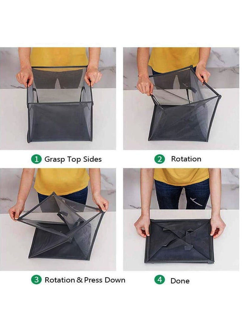 TYCOM Popup Laundry bags Hamper with Handles Portable Durable Collapsible Storage Easy Folding Pop Up Clothes Hampers Basket Foldable for Kids Room College Dorm or Travel Single Black.  - Image 2