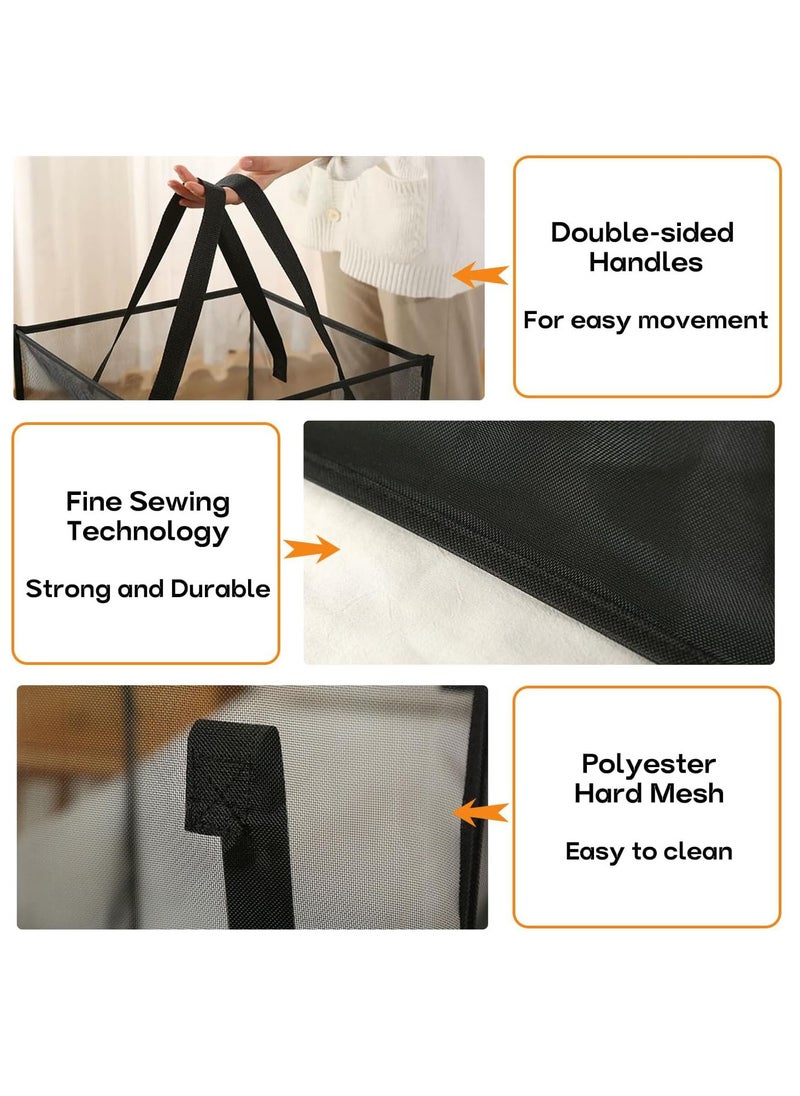 TYCOM Popup Laundry bags Hamper with Handles Portable Durable Collapsible Storage Easy Folding Pop Up Clothes Hampers Basket Foldable for Kids Room College Dorm or Travel Single Black.  - Image 3