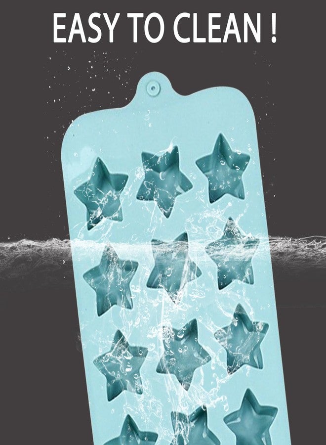 Fchil Star-Shaped Silicone Molds, 2-Pack, 15 Cavities Each, Blue - Image 3