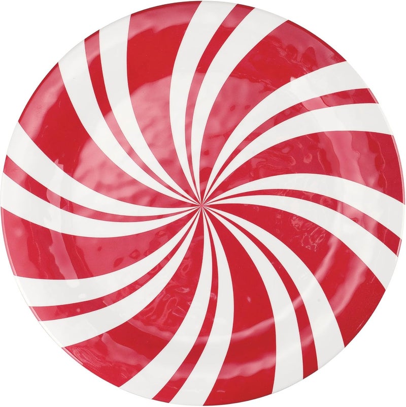 UP UPware Peppermint Melamine Dinner Plate Set Round Plates for Main course Pasta and Salad BPAFree Dishwasher Safe Red 11 Inch Set of 6 - Image 4