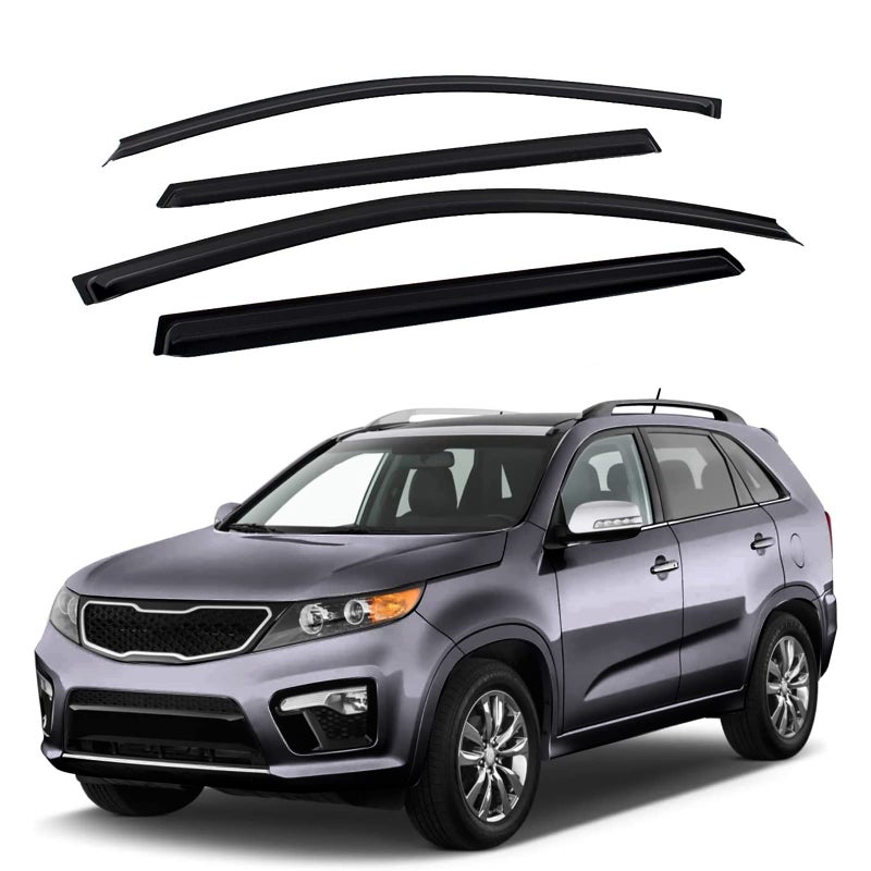 ZZDSNJ TapeOn Window Visors 4Piece for 1115 Kia Sorento Sun Rain Guard Shield Shade Smoke 94187