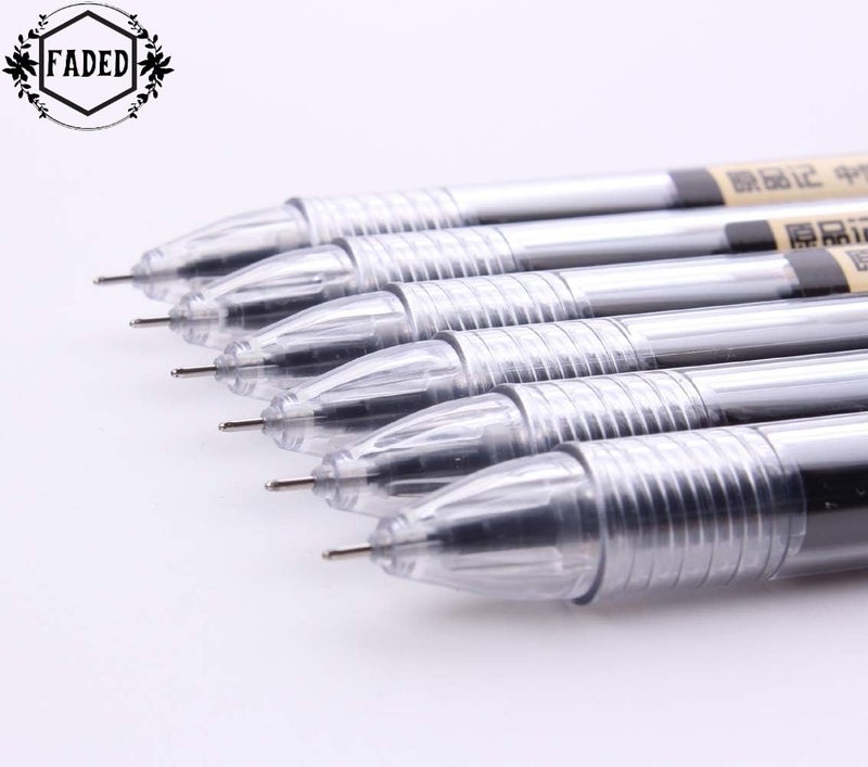 Faded 6pcs 0.5mm Needle Tip Liquid Ink Rollerball Pens | Quick-Drying Smooth Writing Pens for School, Office, Journaling & Everyday Use (black) - Image 4