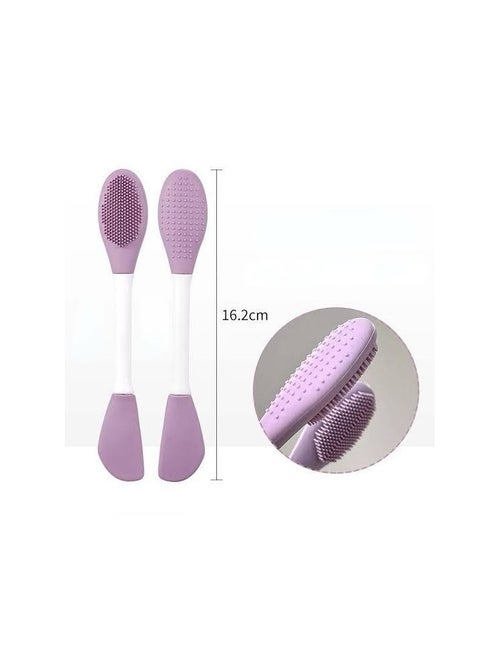 Silicone Face Mask Applicator, 2 in 1 Double-Sided Facial Scrubber Brush Tool, Double-Head Manual Cleansing Brush for Deep Gentle Exfoliating 1PCS (random color)