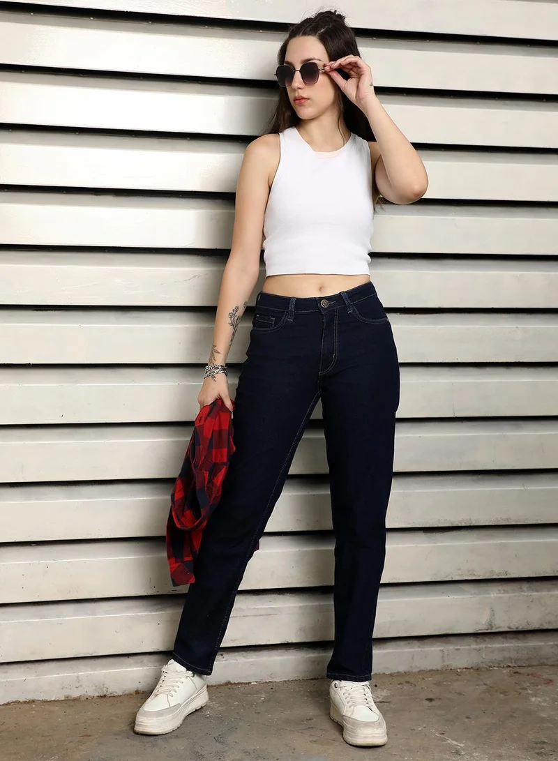 HIGH STAR Indigo Slim Fit High-Rise Stretchable Jeans for Women