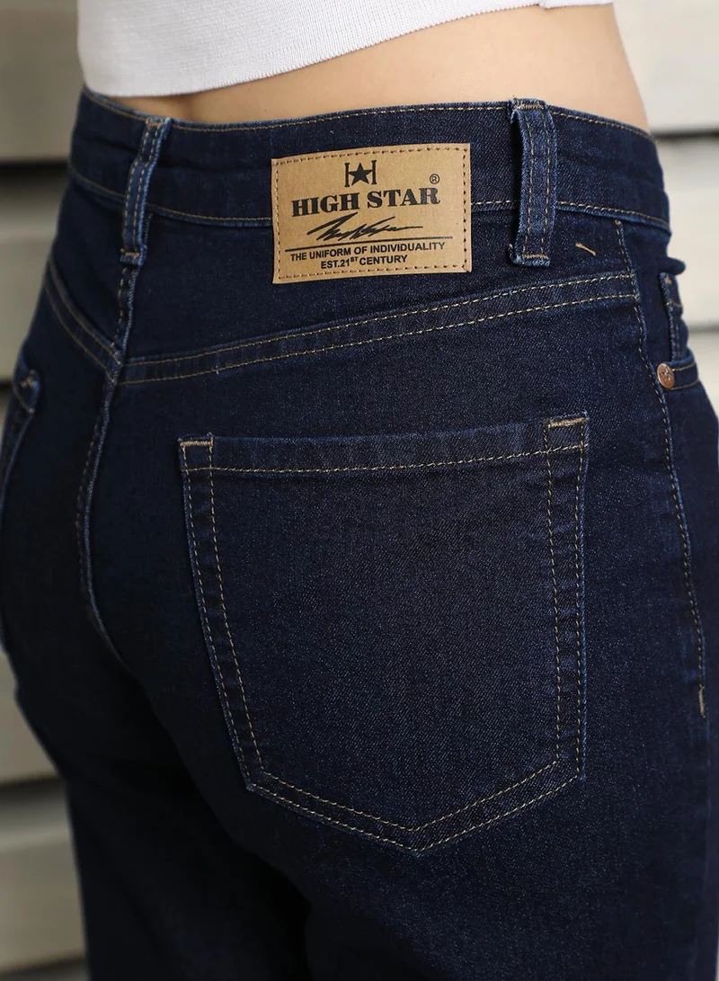 HIGH STAR Indigo Slim Fit High-Rise Stretchable Jeans for Women