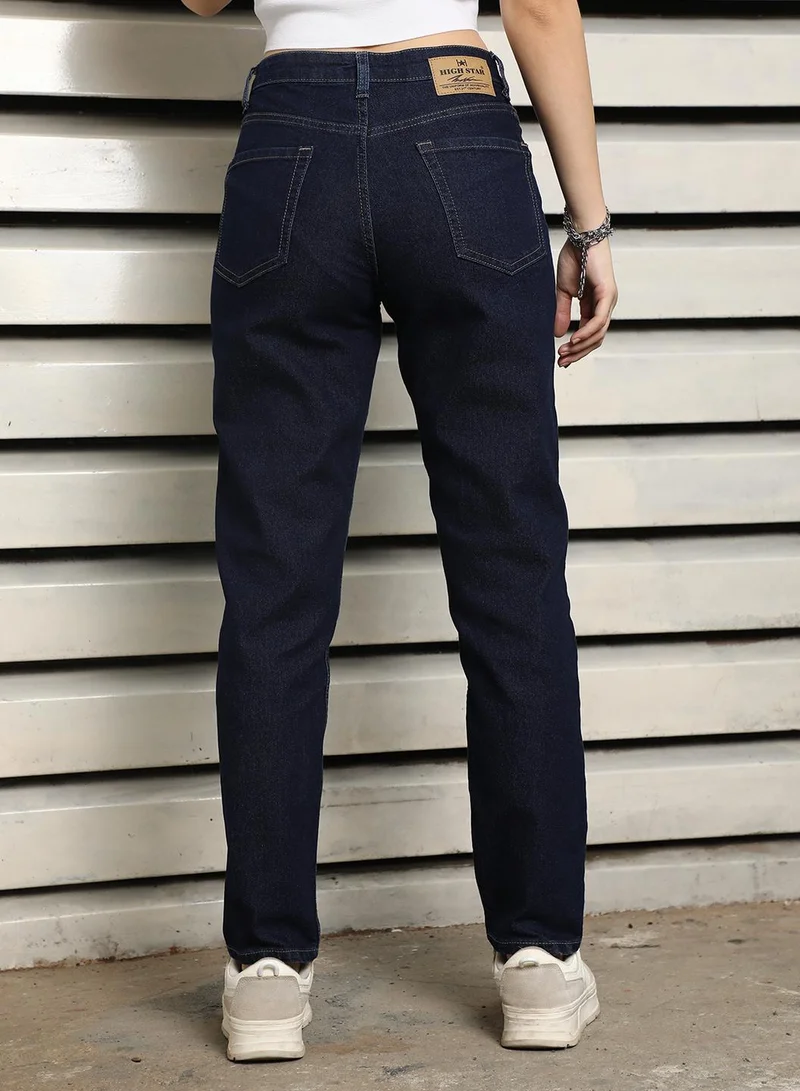 HIGH STAR Indigo Slim Fit High-Rise Stretchable Jeans for Women