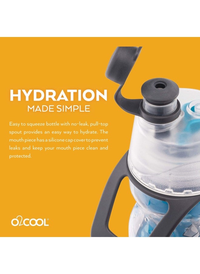 O2COOL O2Cool Mist  N Sip Misting Water Bottle 2-In-1 Mist And Sip Function With No Leak Pull Top Spout  Blue Camo  - Image 5