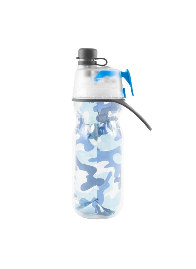 O2COOL O2Cool Mist  N Sip Misting Water Bottle 2-In-1 Mist And Sip Function With No Leak Pull Top Spout  Blue Camo  - Image 3
