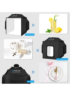 PULUZ PULUZ 40cm Folding 24W 5500K Studio Shooting Tent Soft Box Photography Lighting Kit with 4 Colors (Black, Orange, White, Green) Backdrops  - Image 5