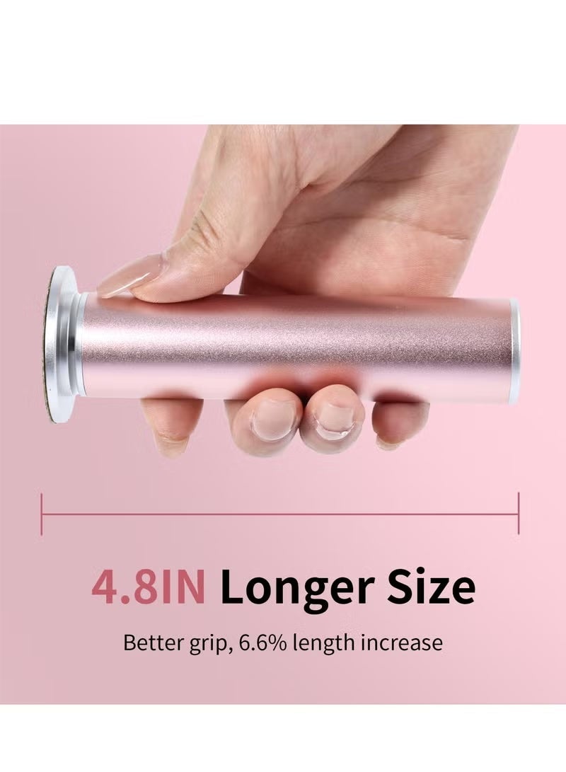 Longer Electric Foot Callus Remover, Professional Aluminum Callus Remover for Feet with 60pcs Sandpaper Discs, Stepless Speed Control Pedicure Tools for Dead Skin Calluses (Rose Pink) - Image 2