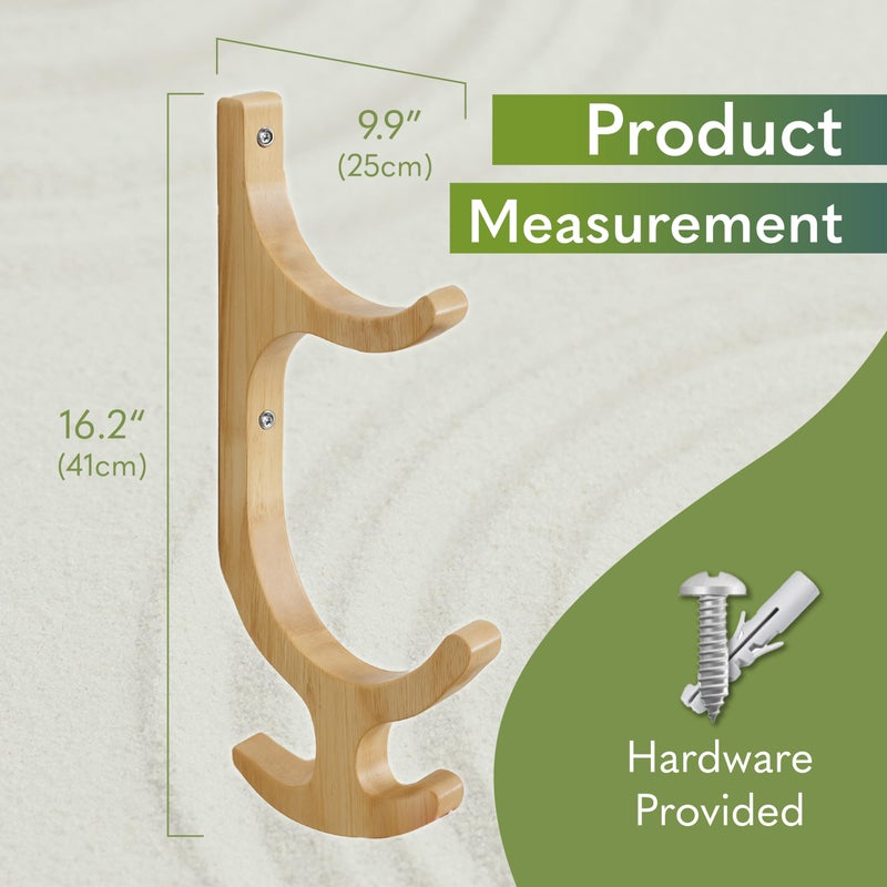 Tapeera Wooden Yoga Mat Holder Wall Mount - Yoga Mat Storage Rack - Home Gym Equipment Storage & Organizer - Resistance Band Wall Mount - Home Gym Accessories Wall Rack - Workout Storage Organizer - Image 4